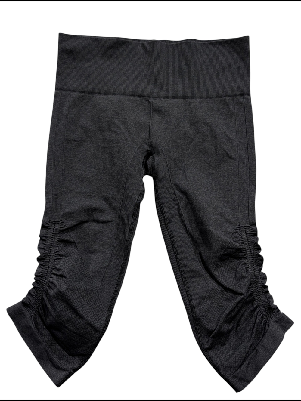 Lululemon Ebb to Flow Ruched Crops Black Size 6 Seamless Leggings - Picture 2 of 5
